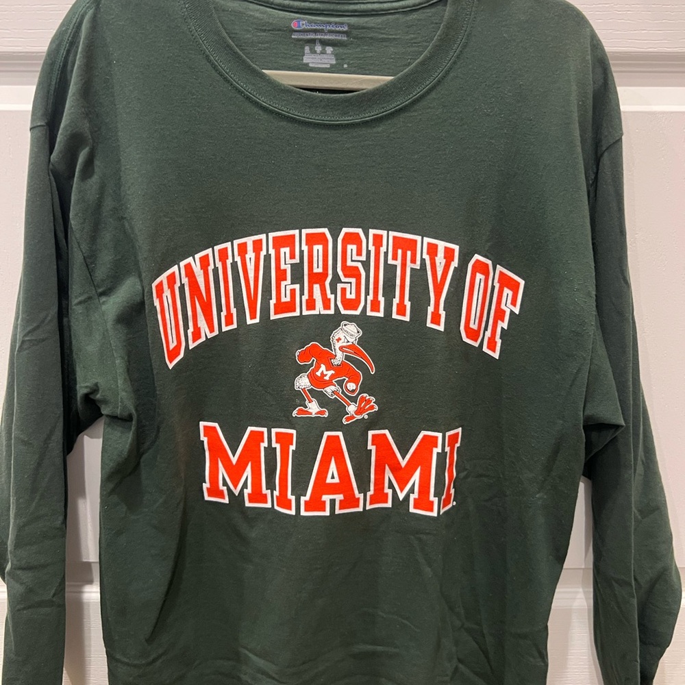 Champion University of Miami Green Sweatshirt